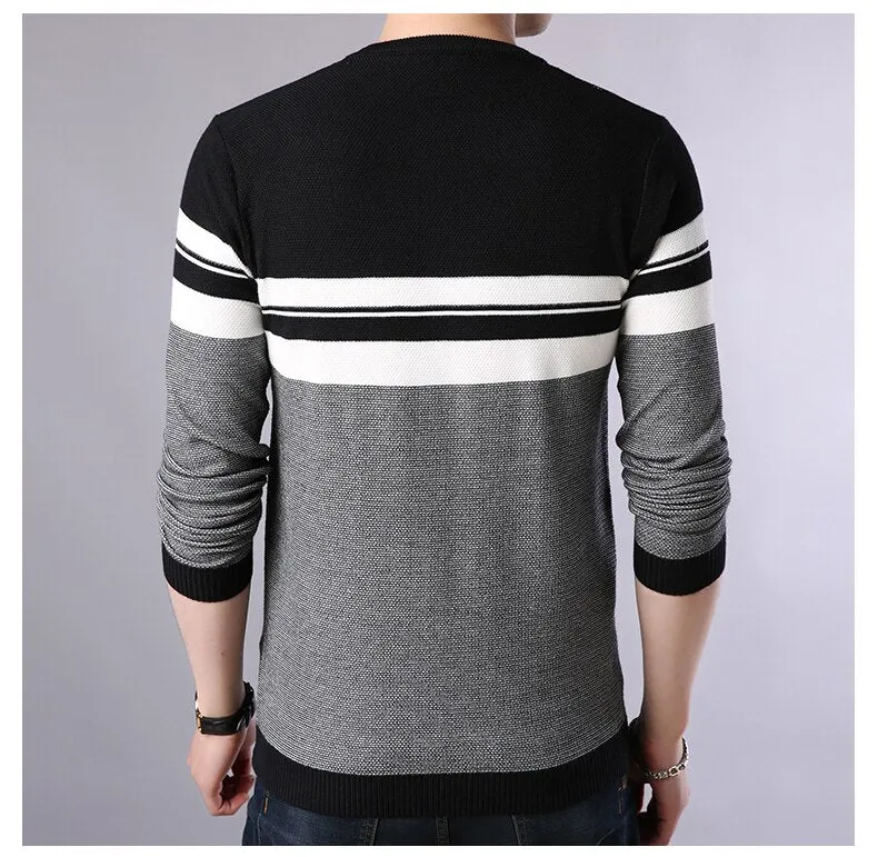 Men's O-neck Striped Knitwear Sweater