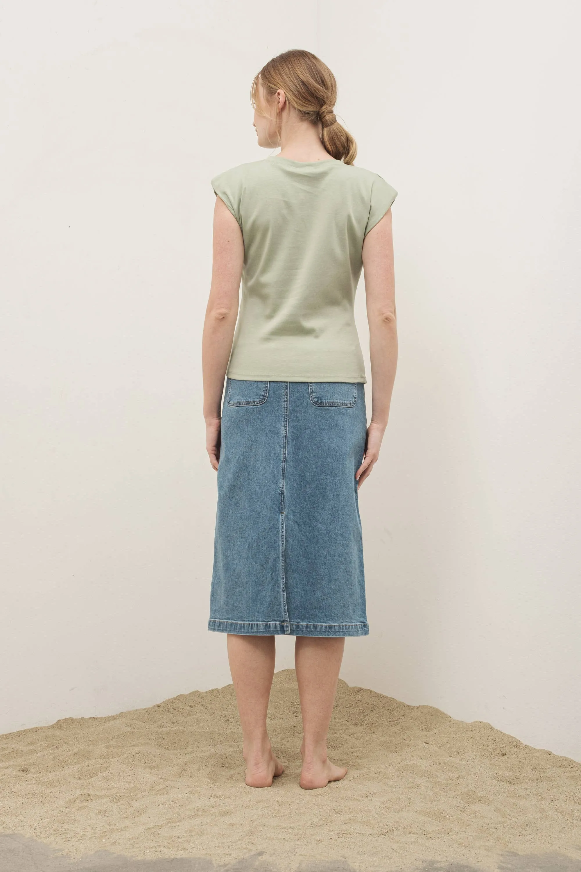 MIDI DENIM SKIRTS
