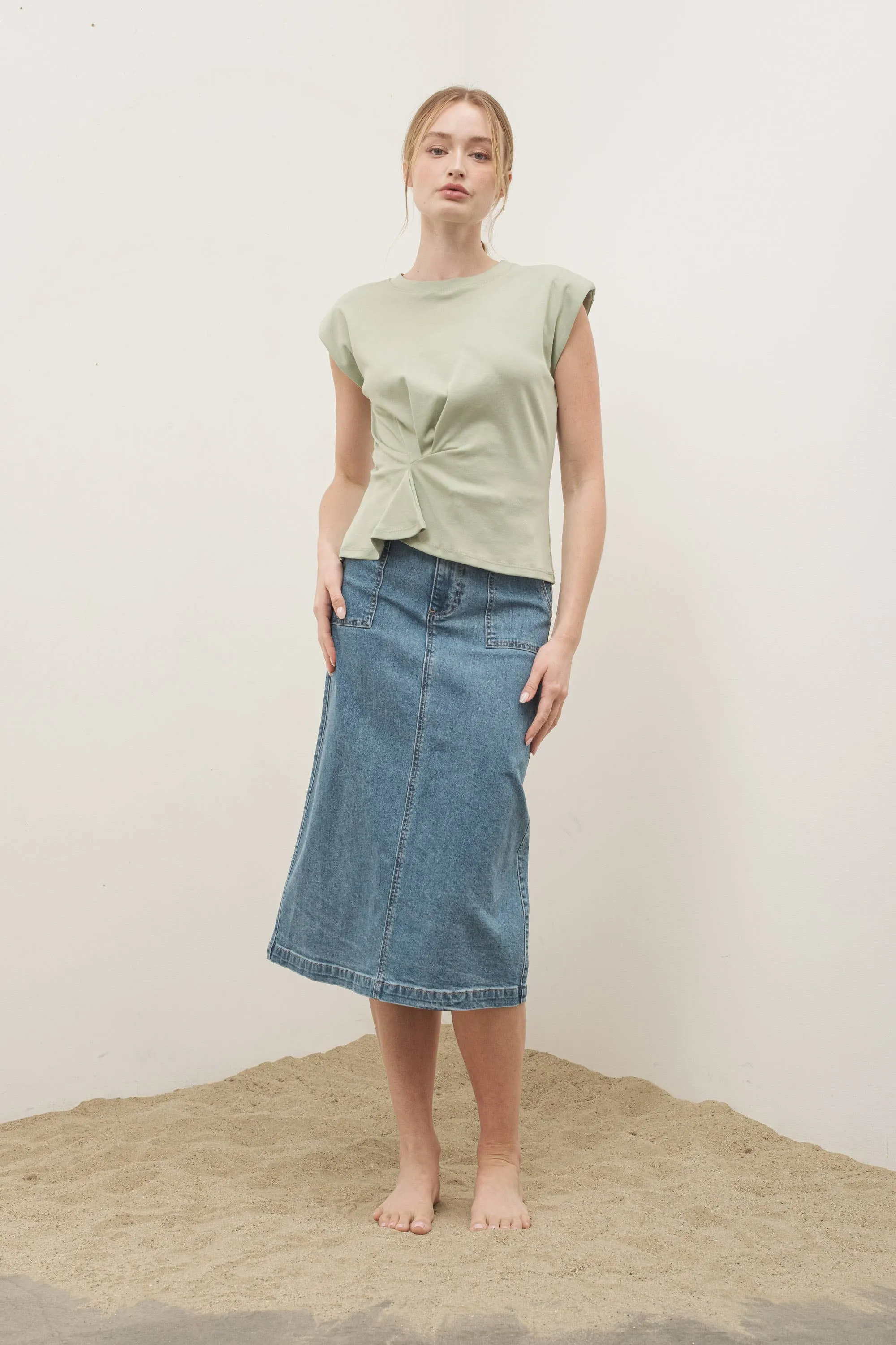 MIDI DENIM SKIRTS