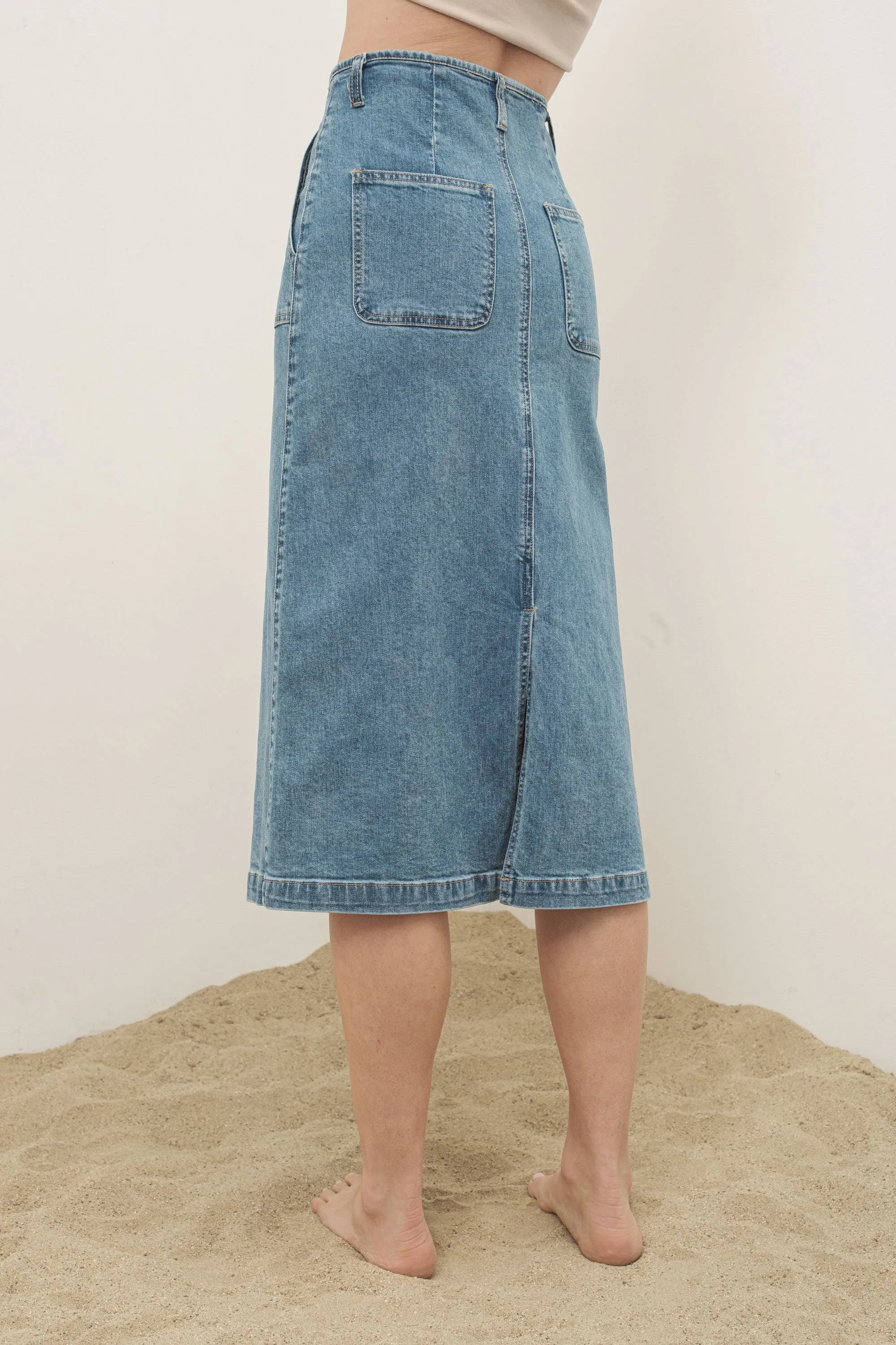MIDI DENIM SKIRTS