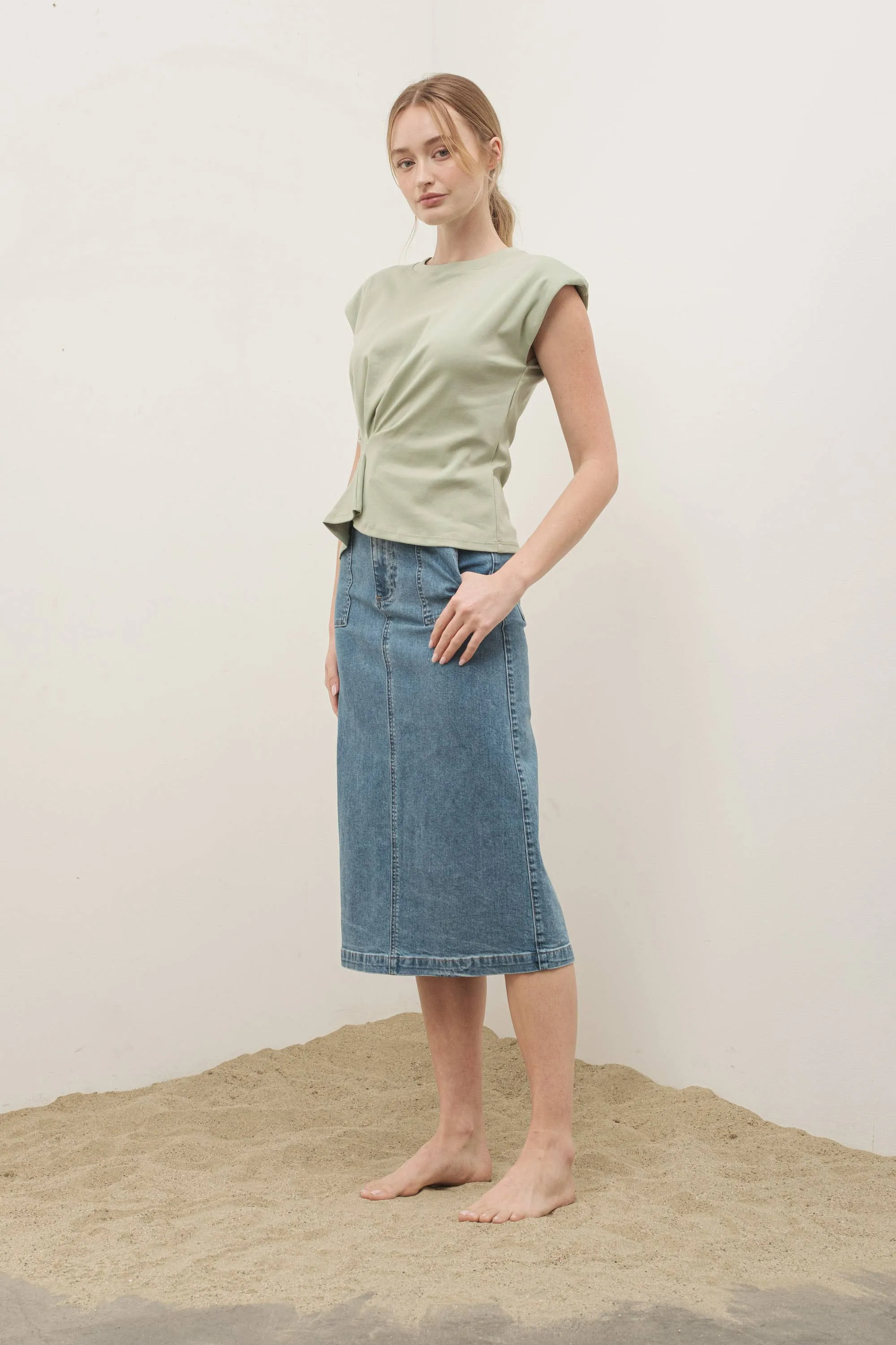 MIDI DENIM SKIRTS