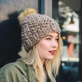 Mocha Pom Beanie