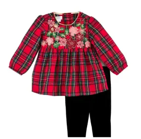 [Mud Pie] Tartan Toddler Tunic And Legging Set