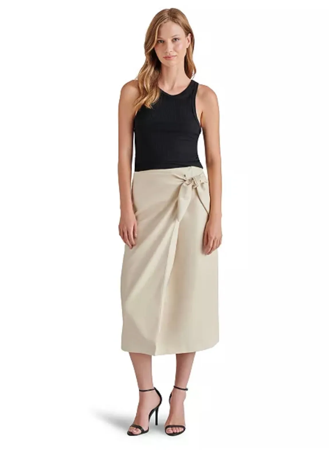 Navia Faux Leather Midi Skirt