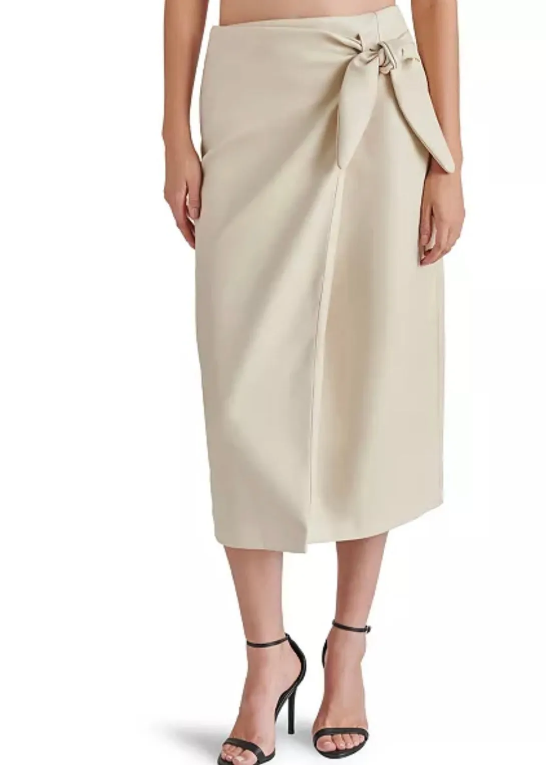 Navia Faux Leather Midi Skirt