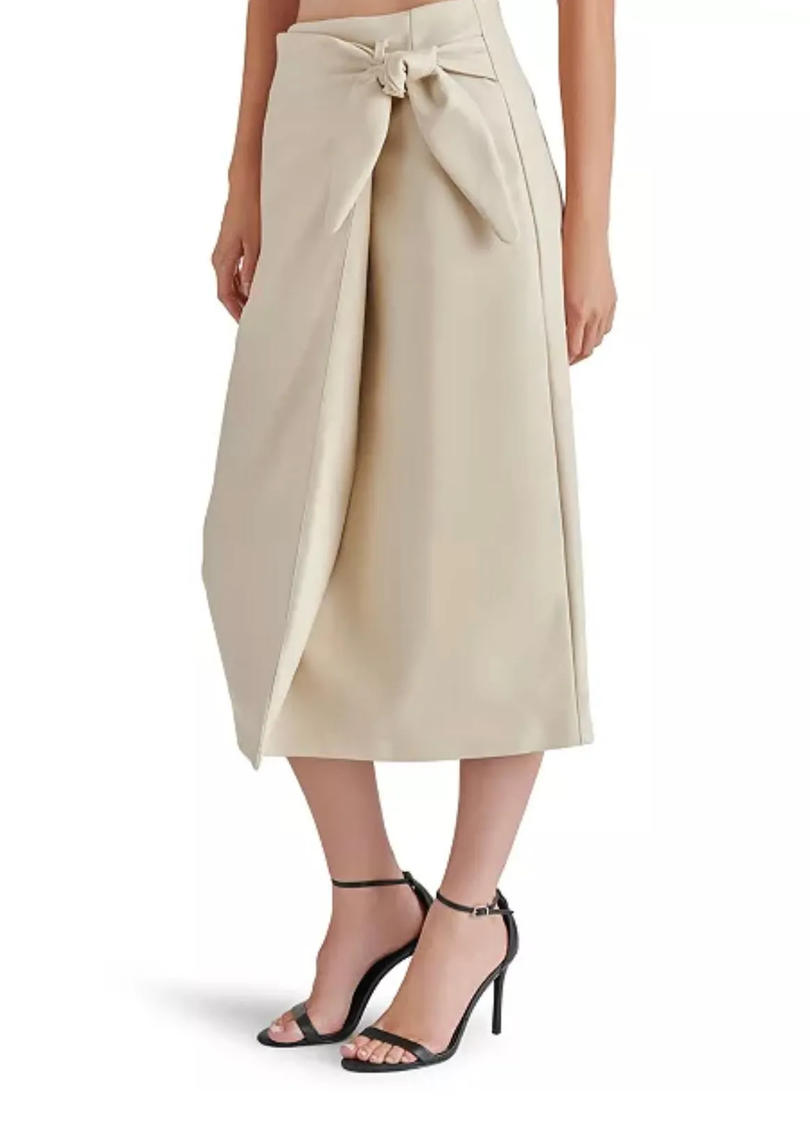 Navia Faux Leather Midi Skirt