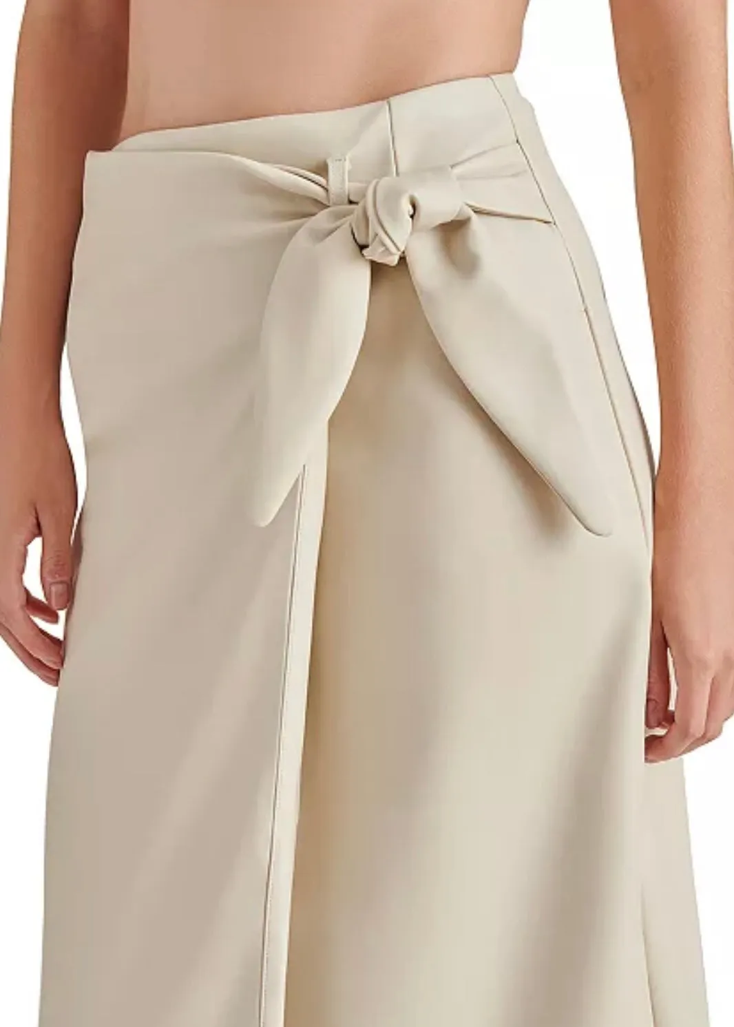 Navia Faux Leather Midi Skirt