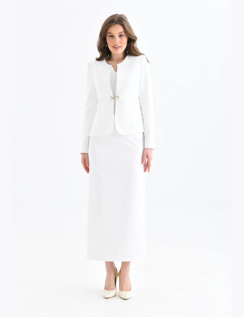 NDL Women Pencil Skirt Women's Suit White - Ingolstadt