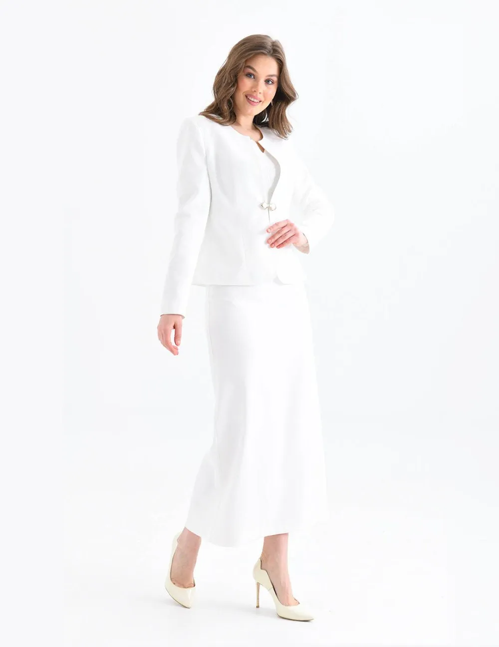 NDL Women Pencil Skirt Women's Suit White - Ingolstadt