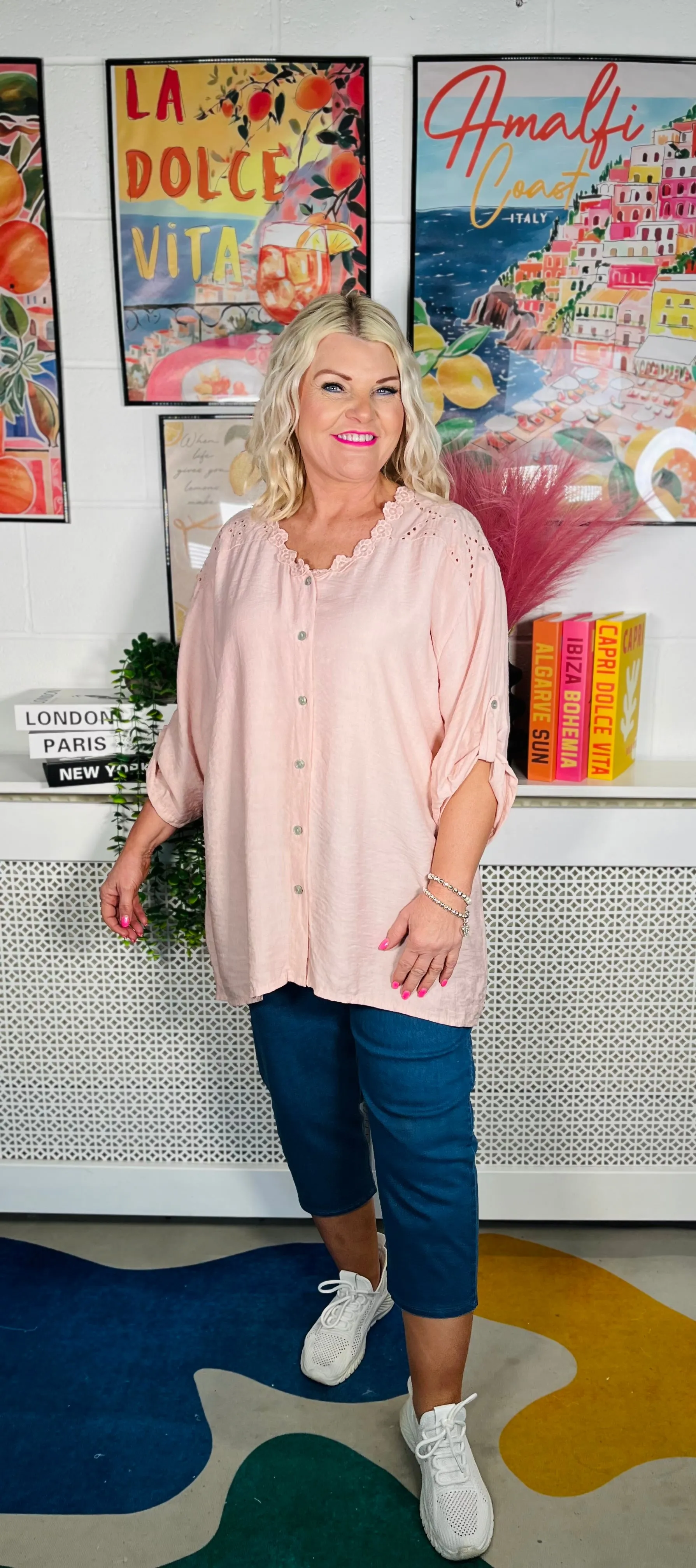Palm Haven Tunic - Baby Pink
