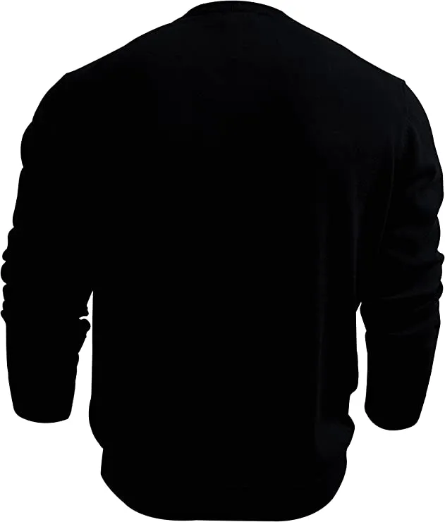 PHOENIX Black Cotton Men's Pullover V Neck