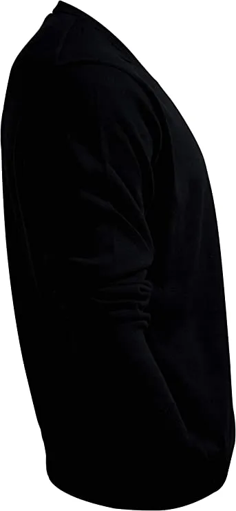 PHOENIX Black Cotton Men's Pullover V Neck