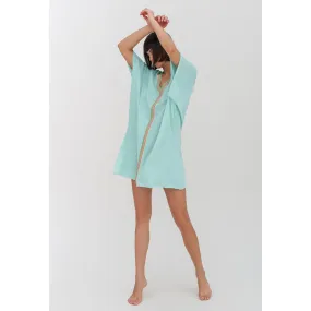 Pitusa Mini Pima Abaya Tunic Cover Up - Turquoise