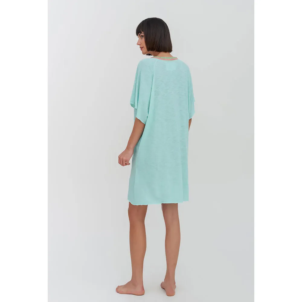 Pitusa Mini Pima Abaya Tunic Cover Up - Turquoise