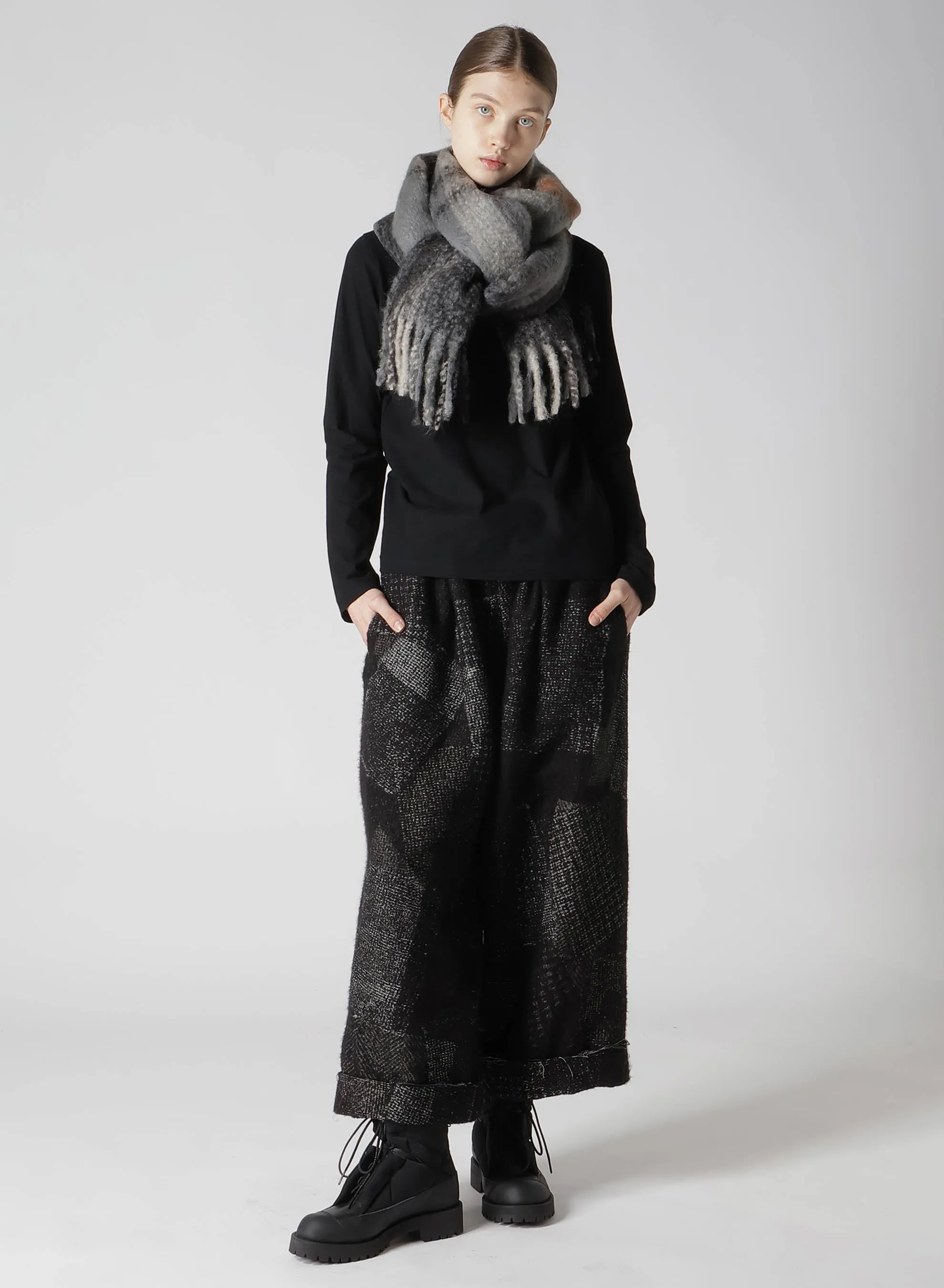 PLAID MOHAIR STOLE