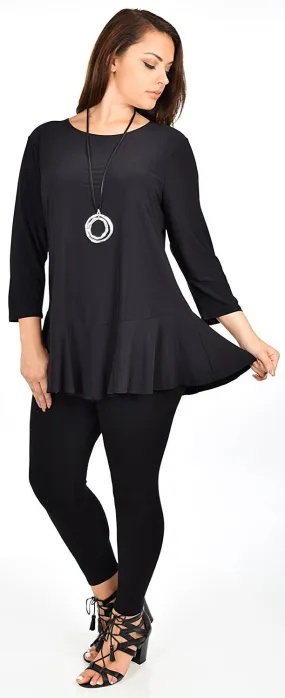 Plus Size Flare Hem Babydoll Summer Swing Tunic Blouse Top