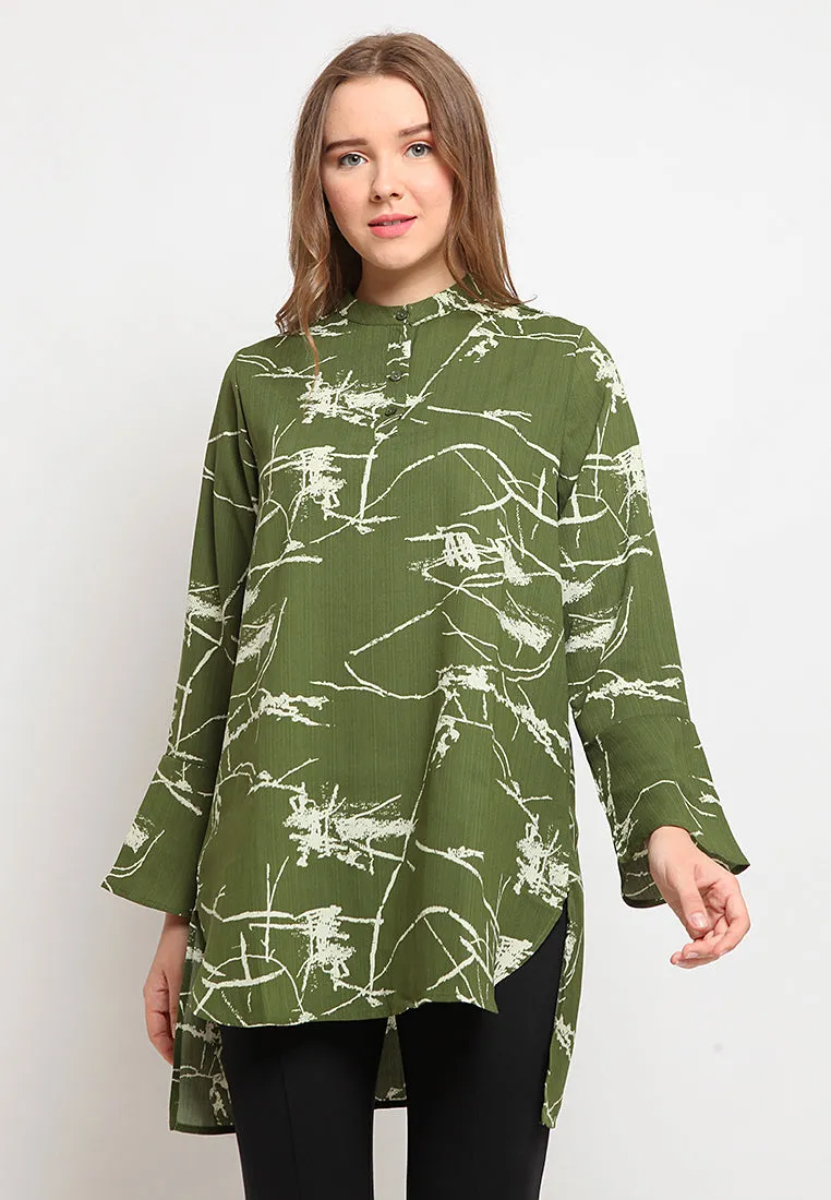 Printed Bell Sleeves Tunic