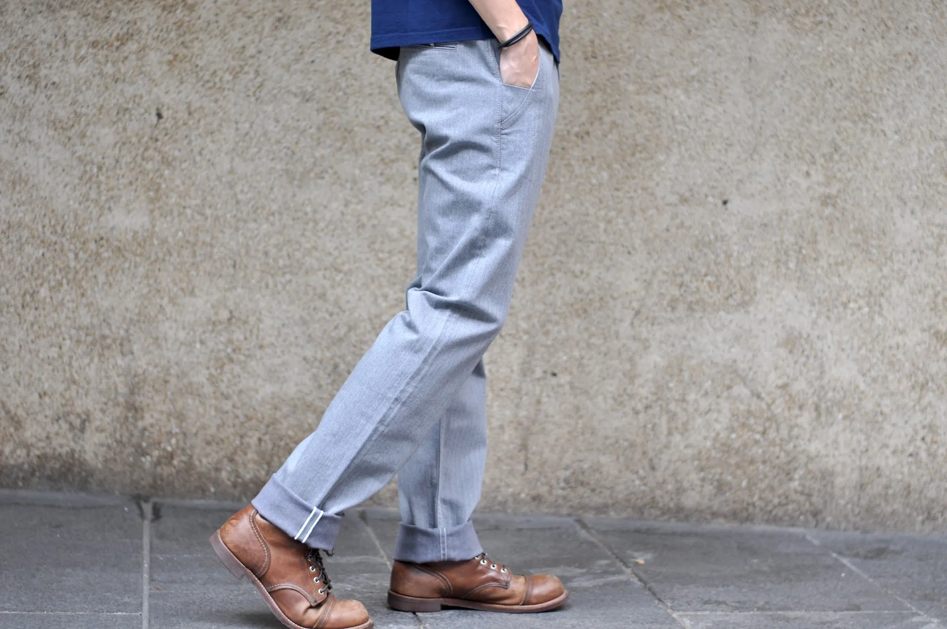Pure Blue Japan 12oz Herringbone Twill Chinos (Gray)