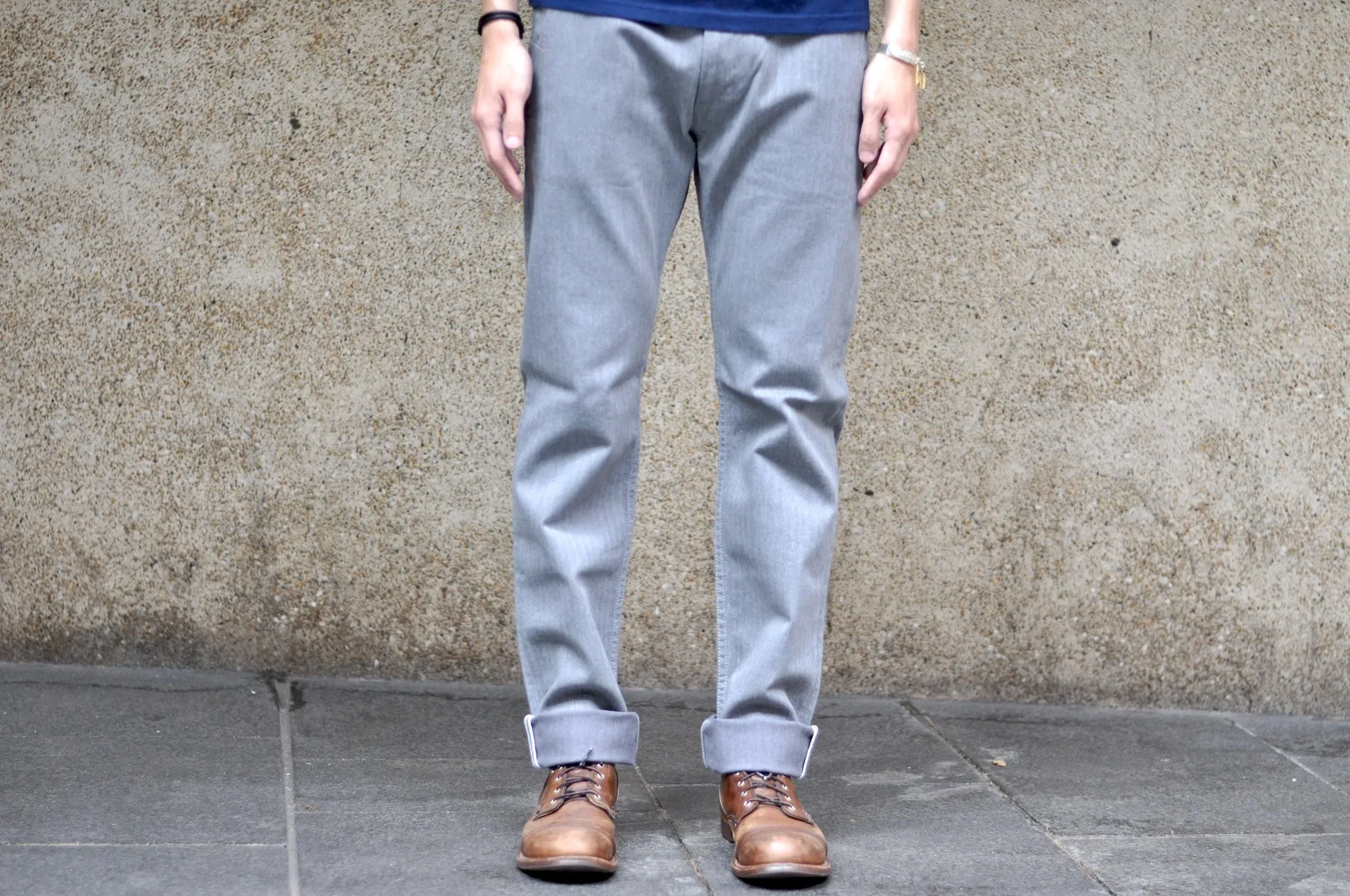 Pure Blue Japan 12oz Herringbone Twill Chinos (Gray)
