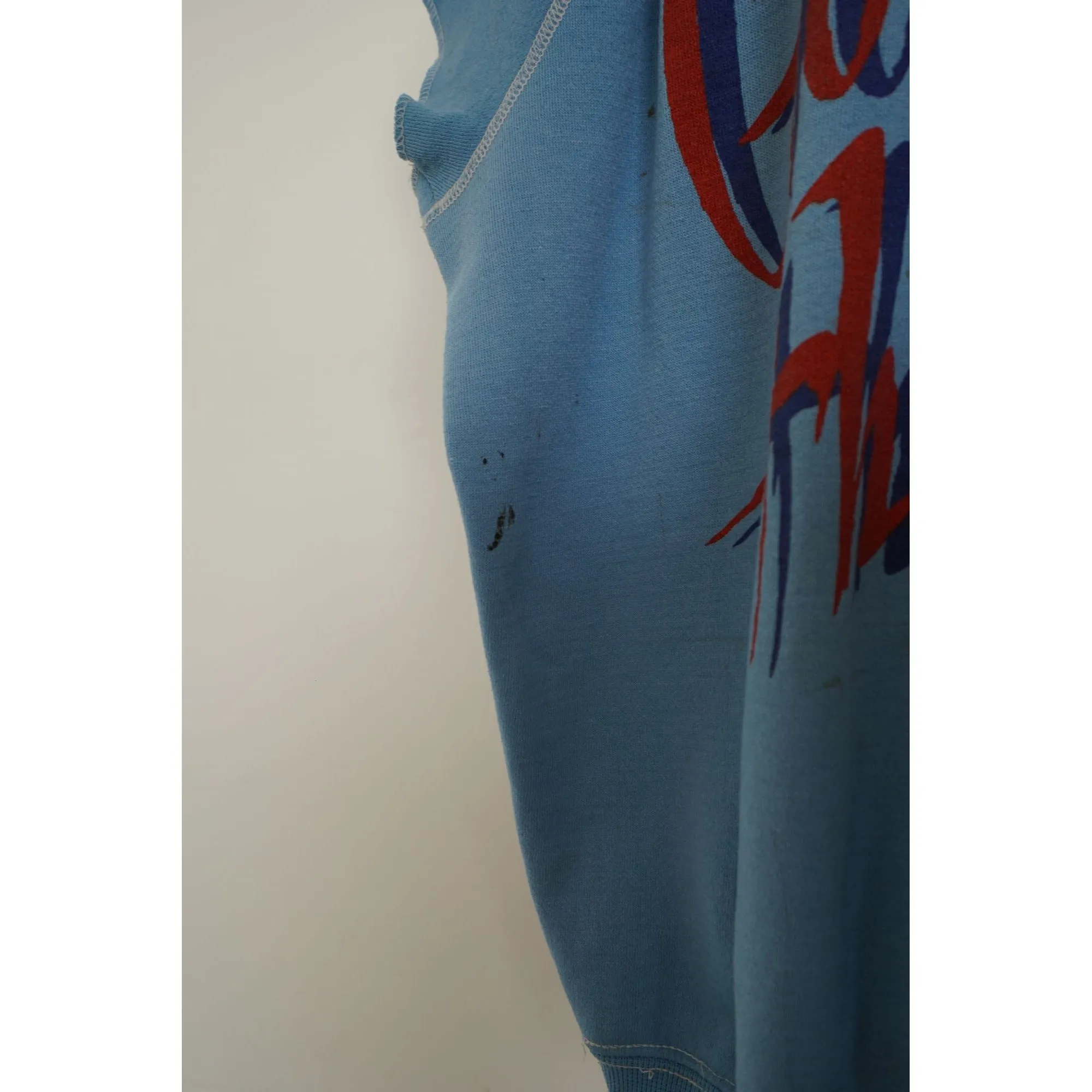 "Retail" Vintage Go For The Gold Script Sleeveless Pullover Sweater Blue XL Men's