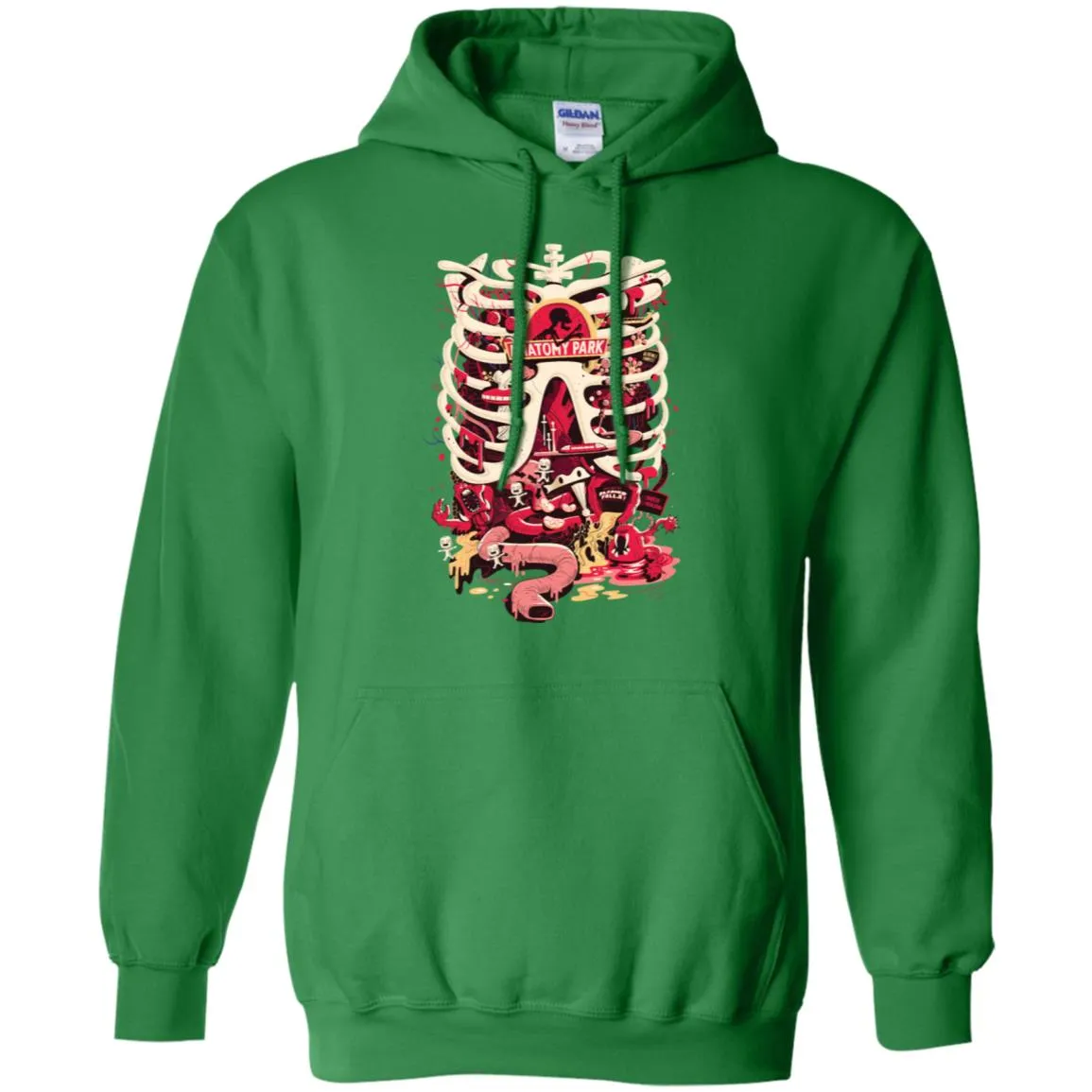 Rick And Morty Anatomy Park Skeleton Men Pullover Hoodie