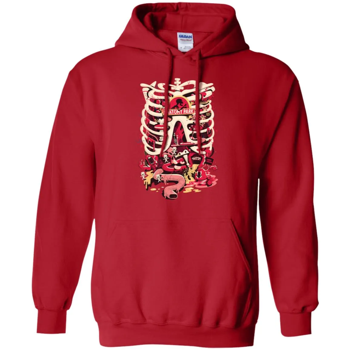 Rick And Morty Anatomy Park Skeleton Men Pullover Hoodie