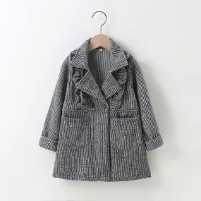 Ruffle Duffle Coat for Toddler Girl
