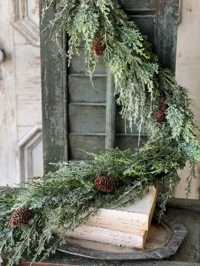 Silver Thread Cedar Garland | 6'