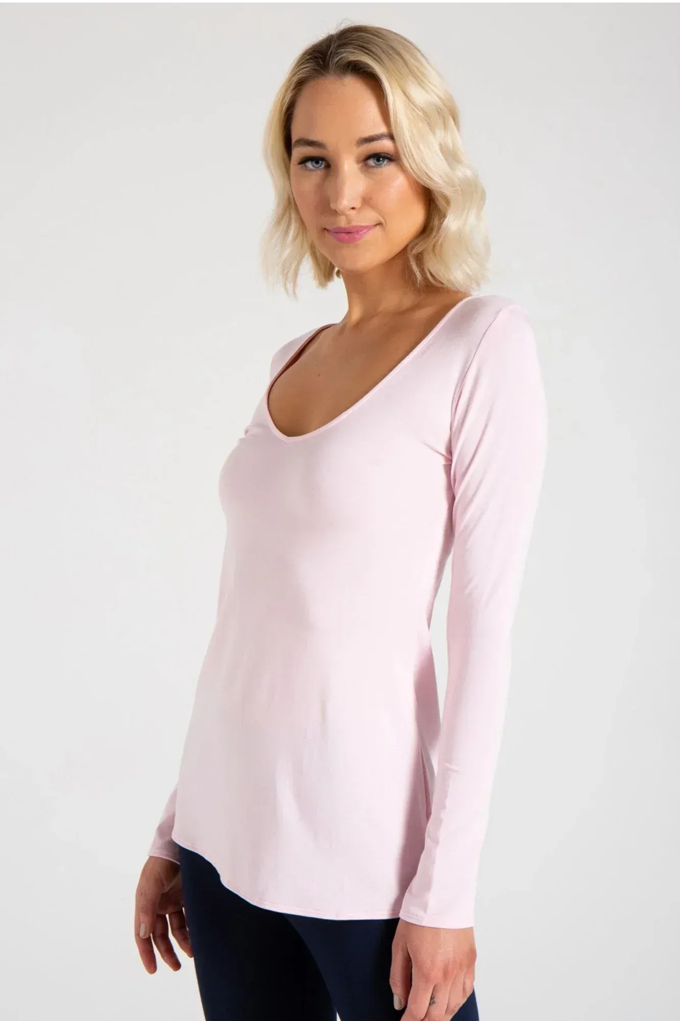 SONJA LONG SLEEVE TUNIC TEE (PINK)