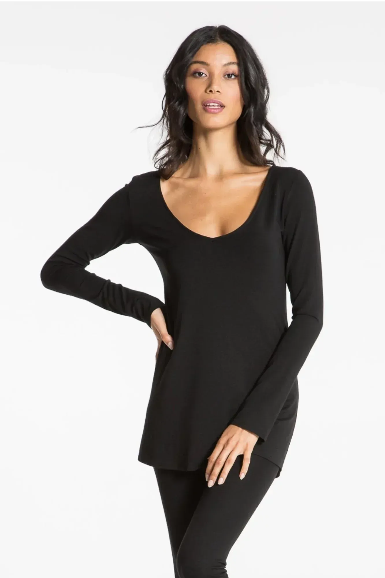 SONJA LONG SLEEVE TUNIC TEE (PINK)