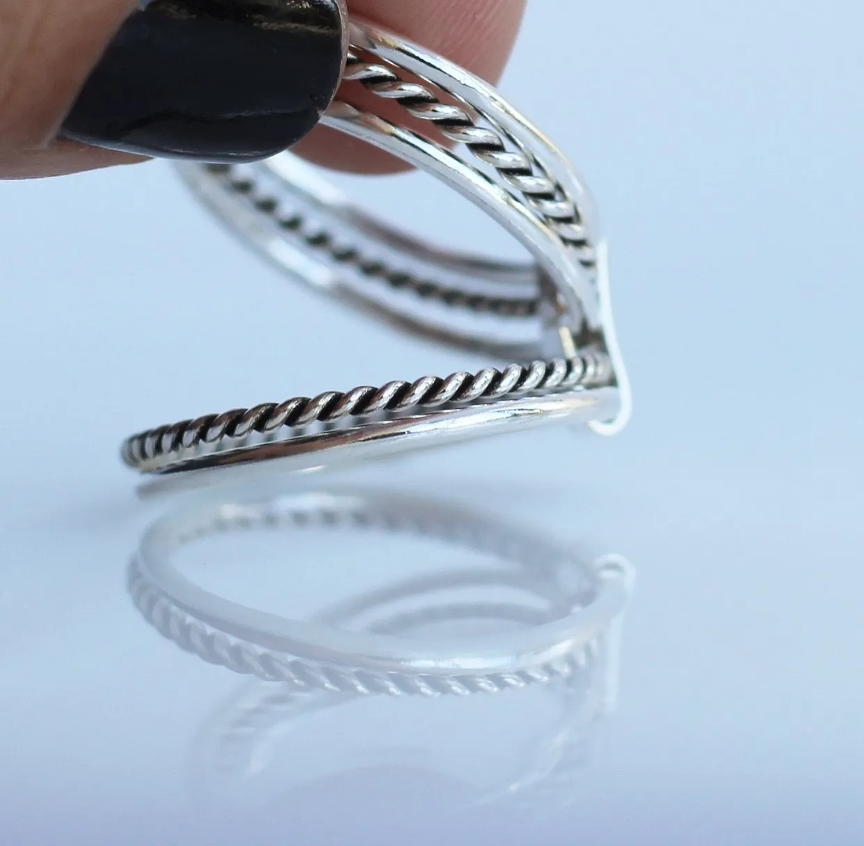 Stacked Ring, .925 Sterling Silver Twisted Metals Waterproof Unisex Luxury Statement Ring