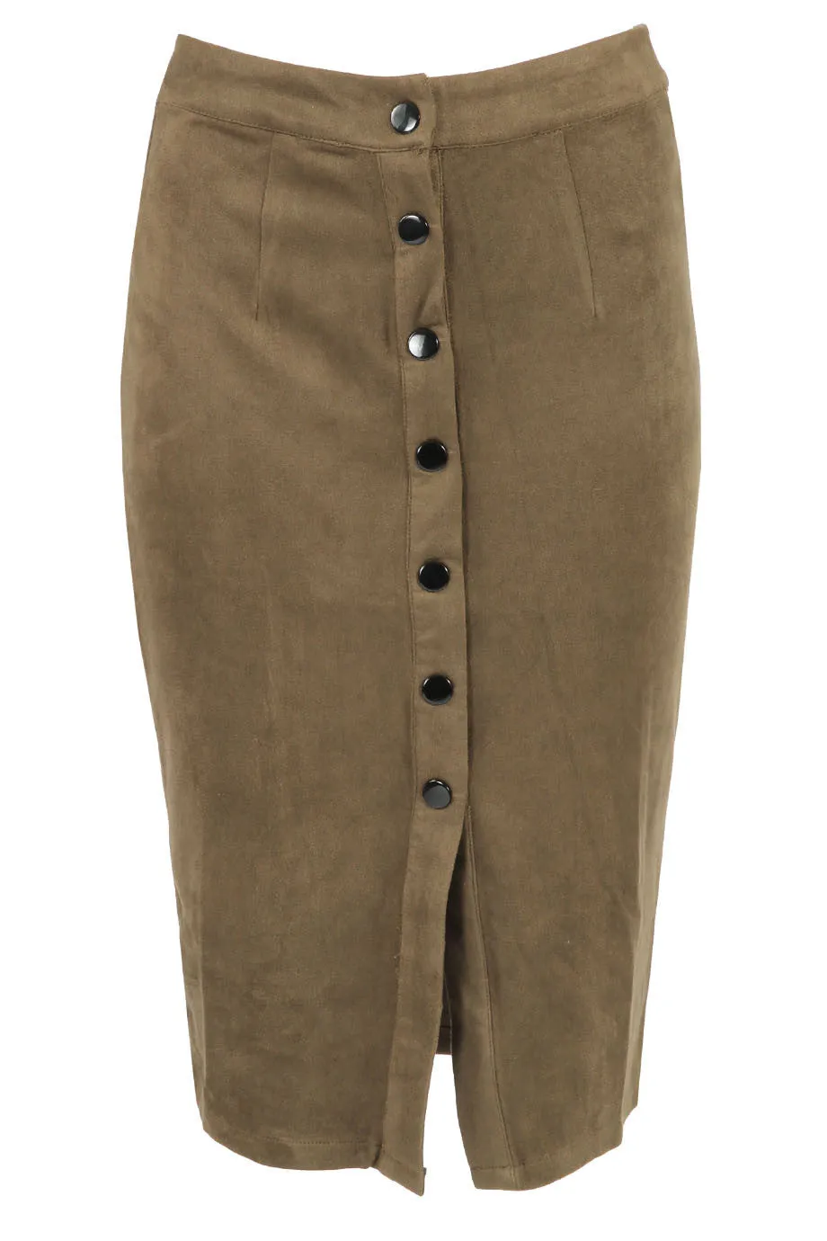 SUEDETTE MIDI PENCIL SKIRT