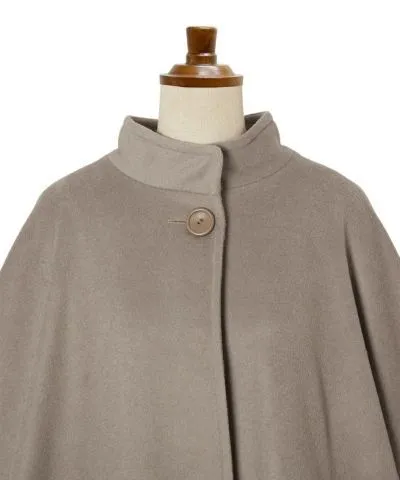 Synthetic Leather Button Poncho Coat
