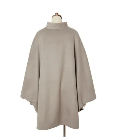 Synthetic Leather Button Poncho Coat