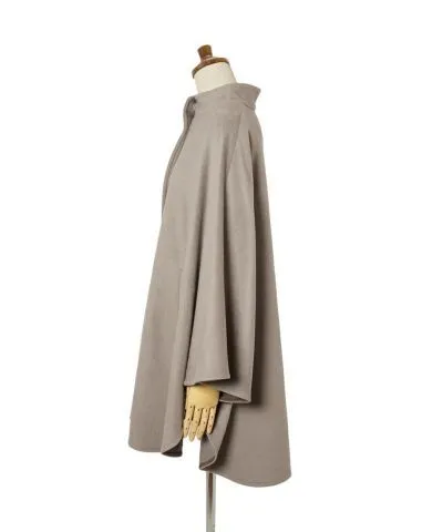 Synthetic Leather Button Poncho Coat