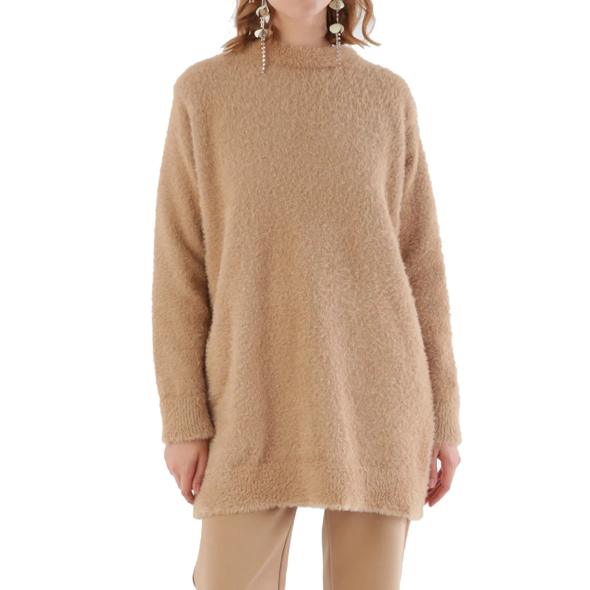 TLD Women Allday Beige Knit Tunic - Tynaarlo