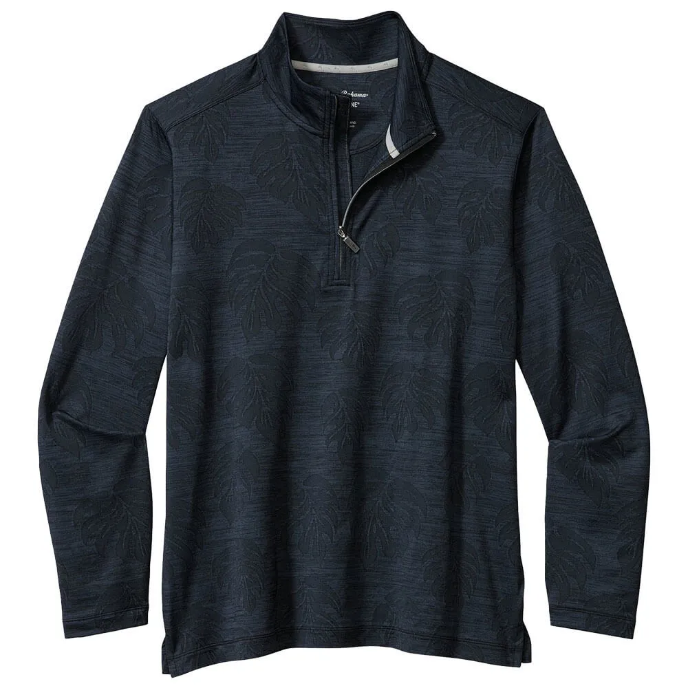 Tommy Bahama Monsterra Fade Half Zip Pullover Sweatshirt - Black