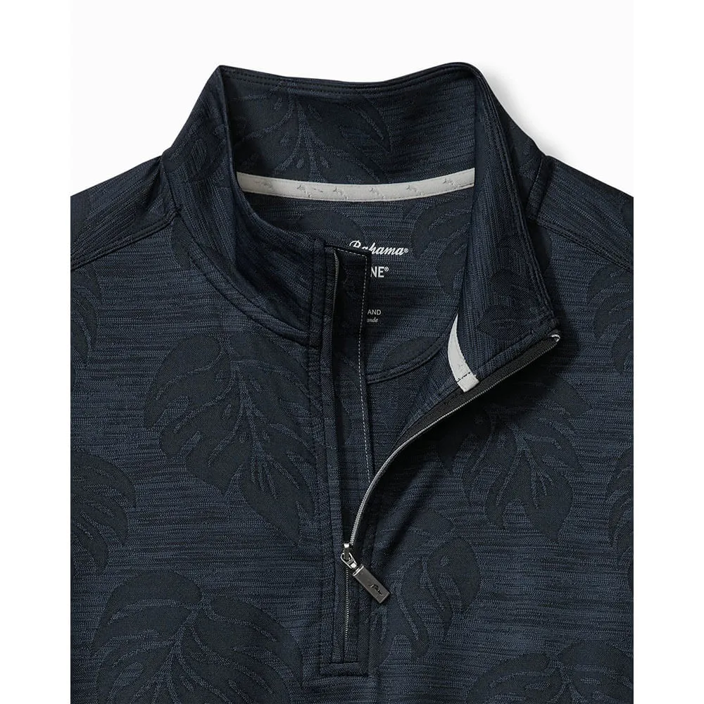 Tommy Bahama Monsterra Fade Half Zip Pullover Sweatshirt - Black
