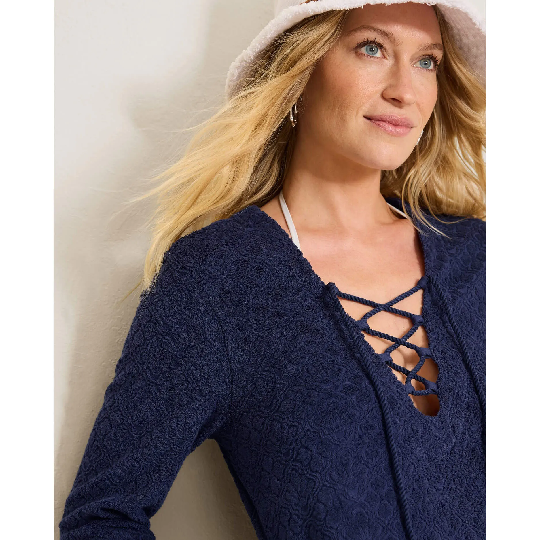 Tommy Bahama Textured Spa Terry Tunic Cover Up - Mare Navy