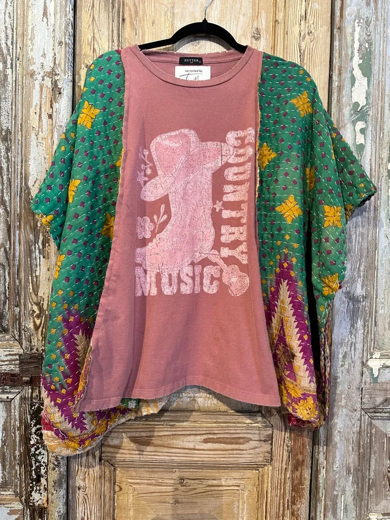 Up Cycled Kantha Poncho