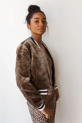 varsity trim bomber jacket