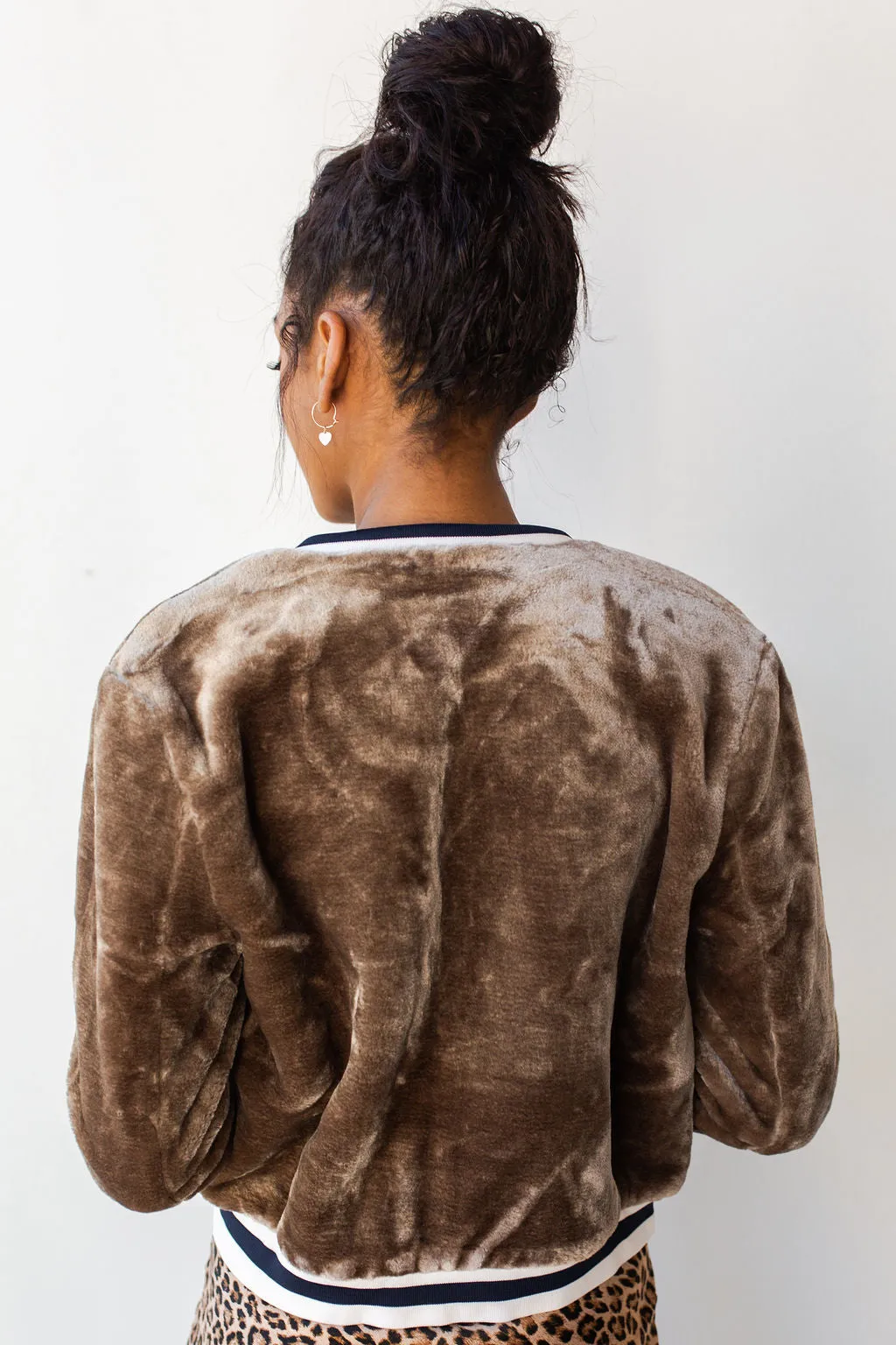 varsity trim bomber jacket
