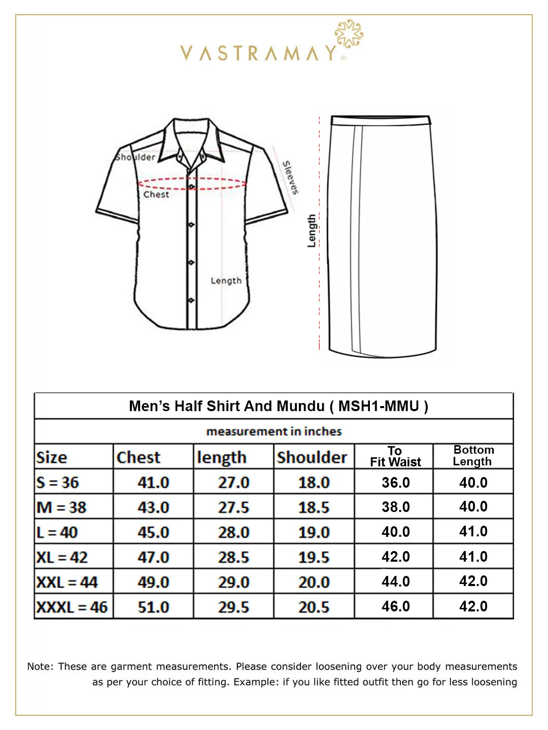 VASTRAMAY Men's Aqua Blue And White Silk Blend Shirt And Mundu