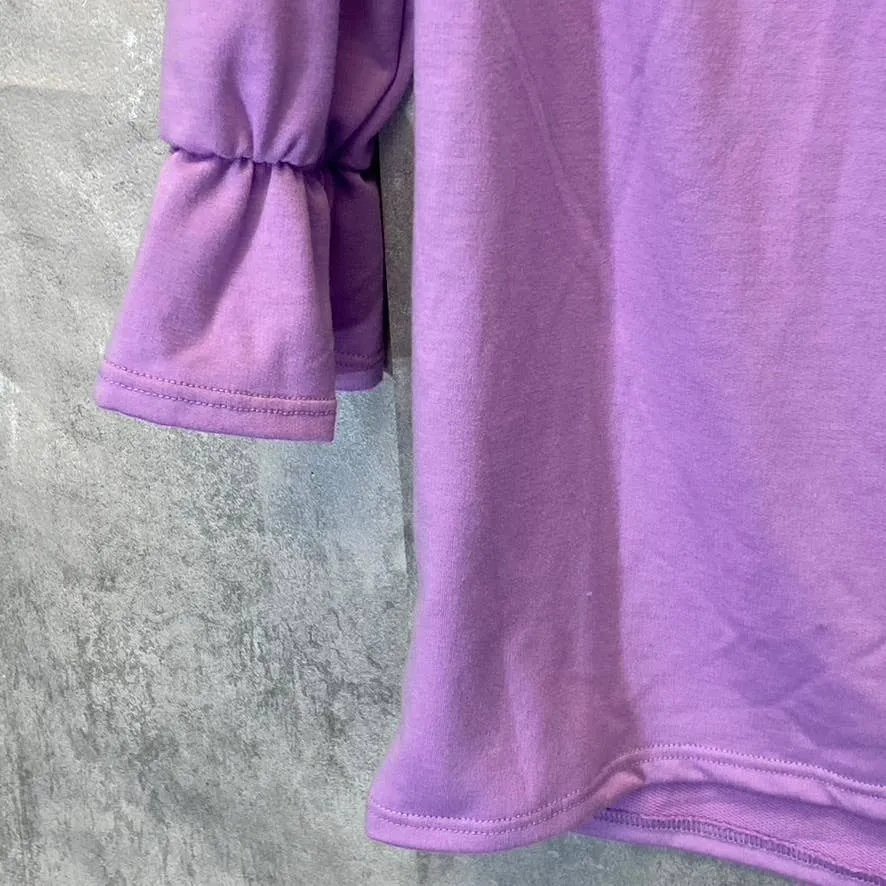 VELEVET TORCH Women's Lavender Bell Long Sleeve Crewneck Tunic SZ XS