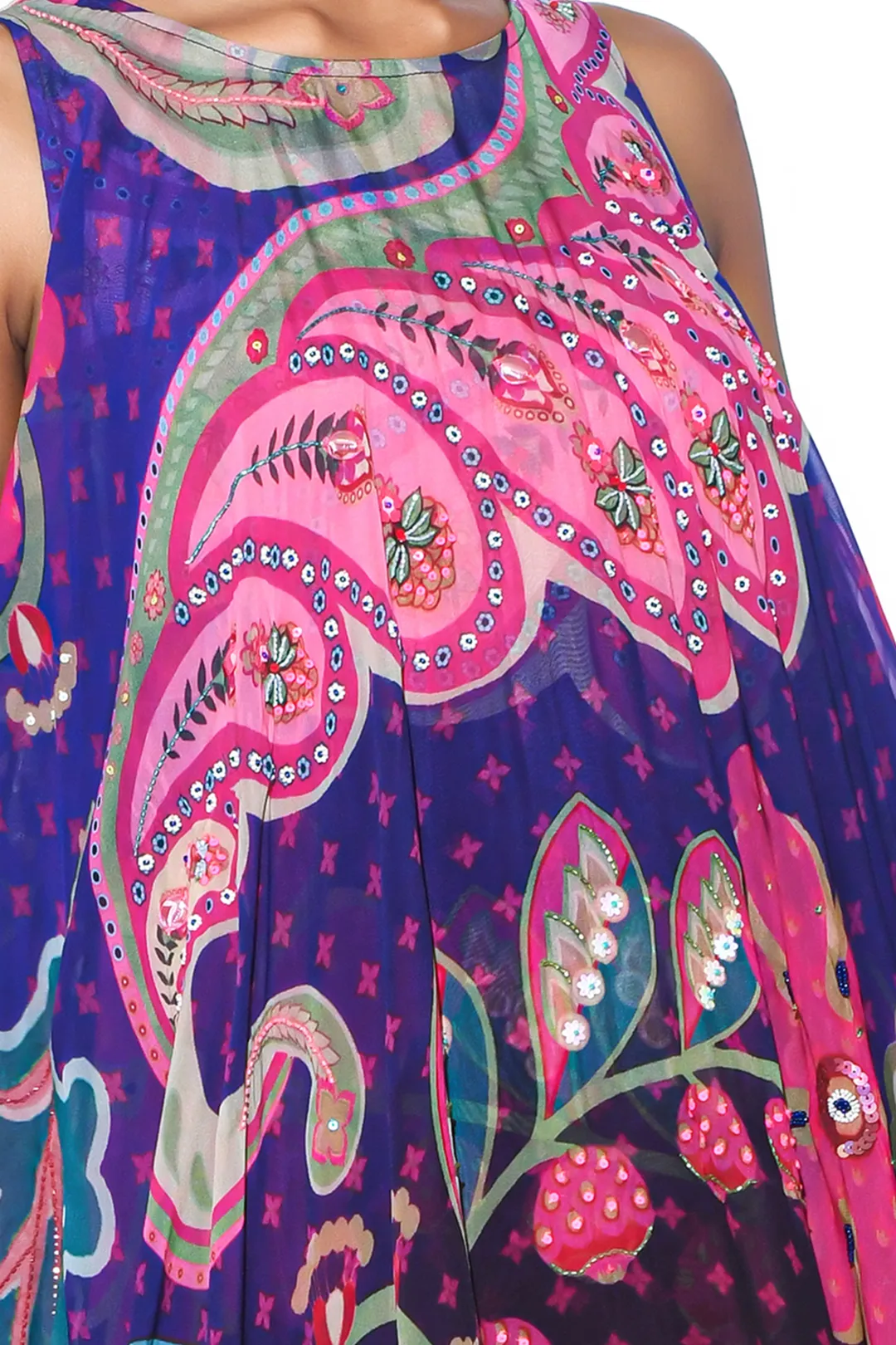 Violet High-Low Tunic Set