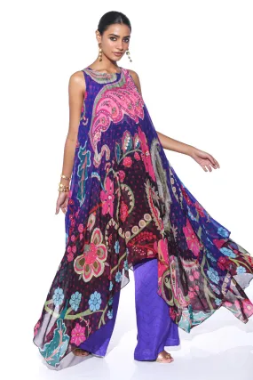 Violet High-Low Tunic Set