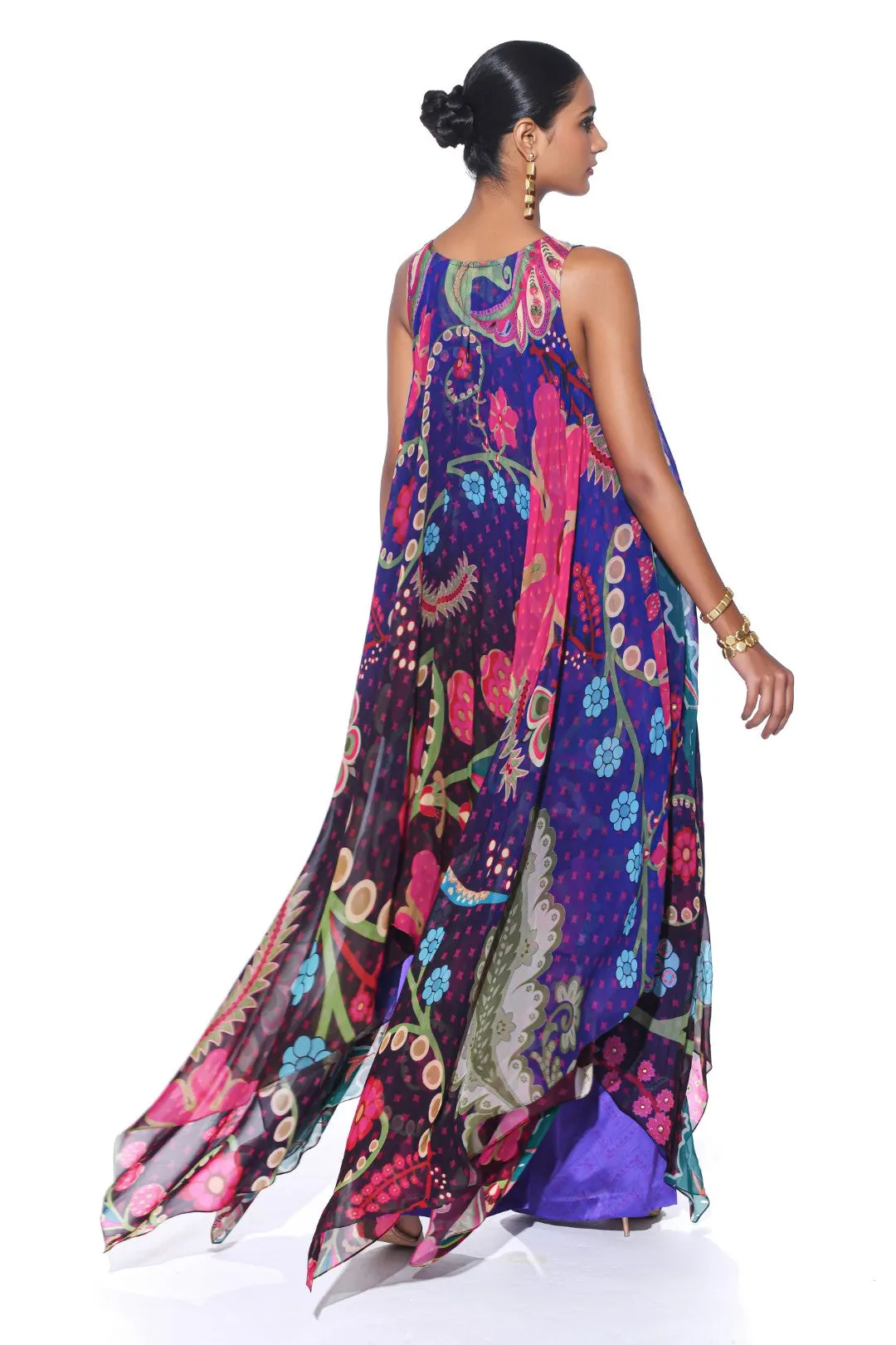 Violet High-Low Tunic Set