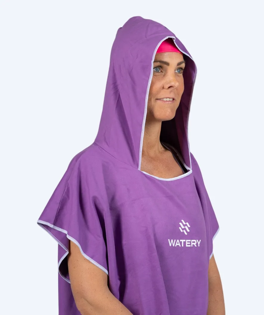 Watery badeponcho til voksne - Microfiber - Lilla