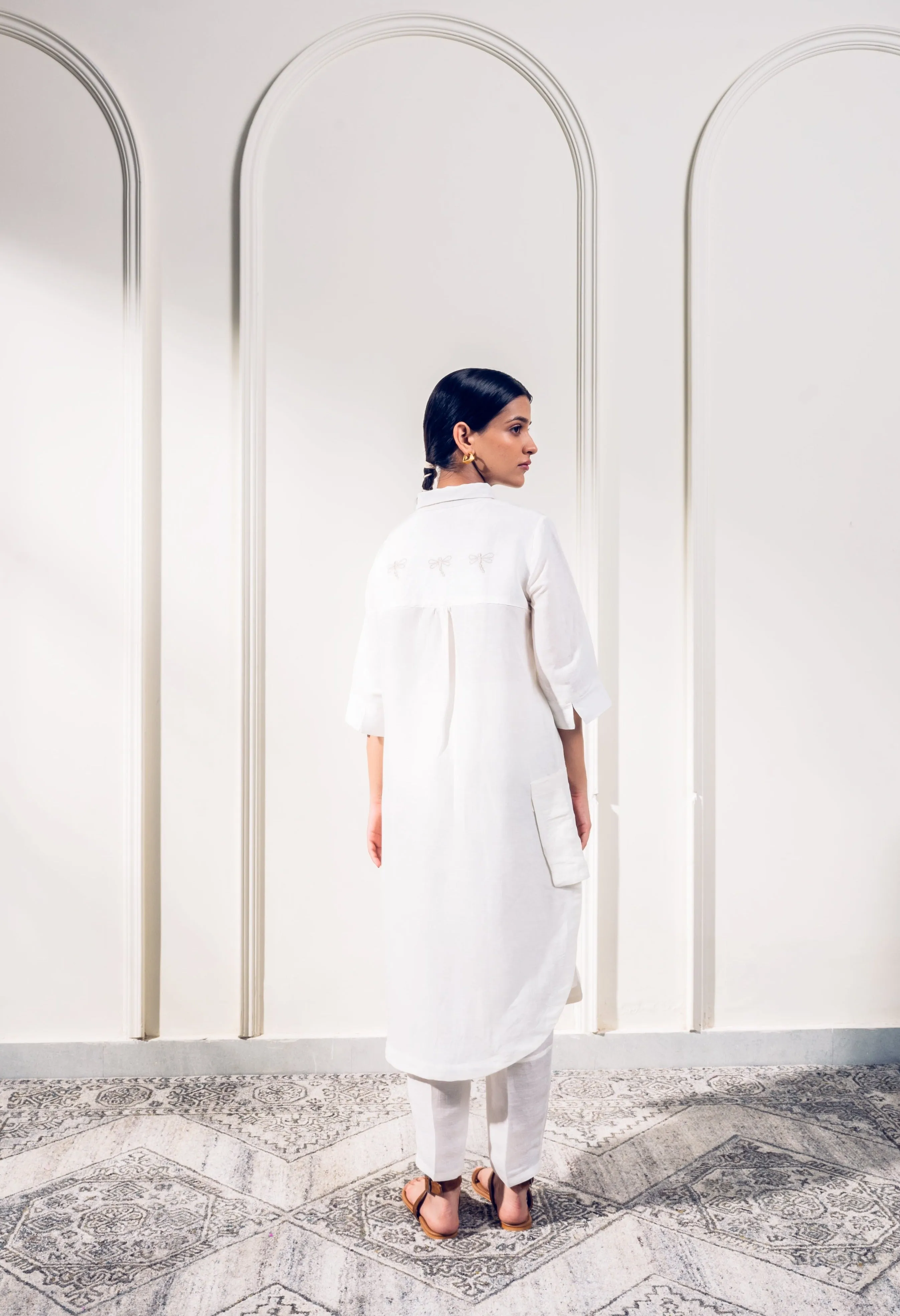 White Linen Dragonflies Co-Ord Set
