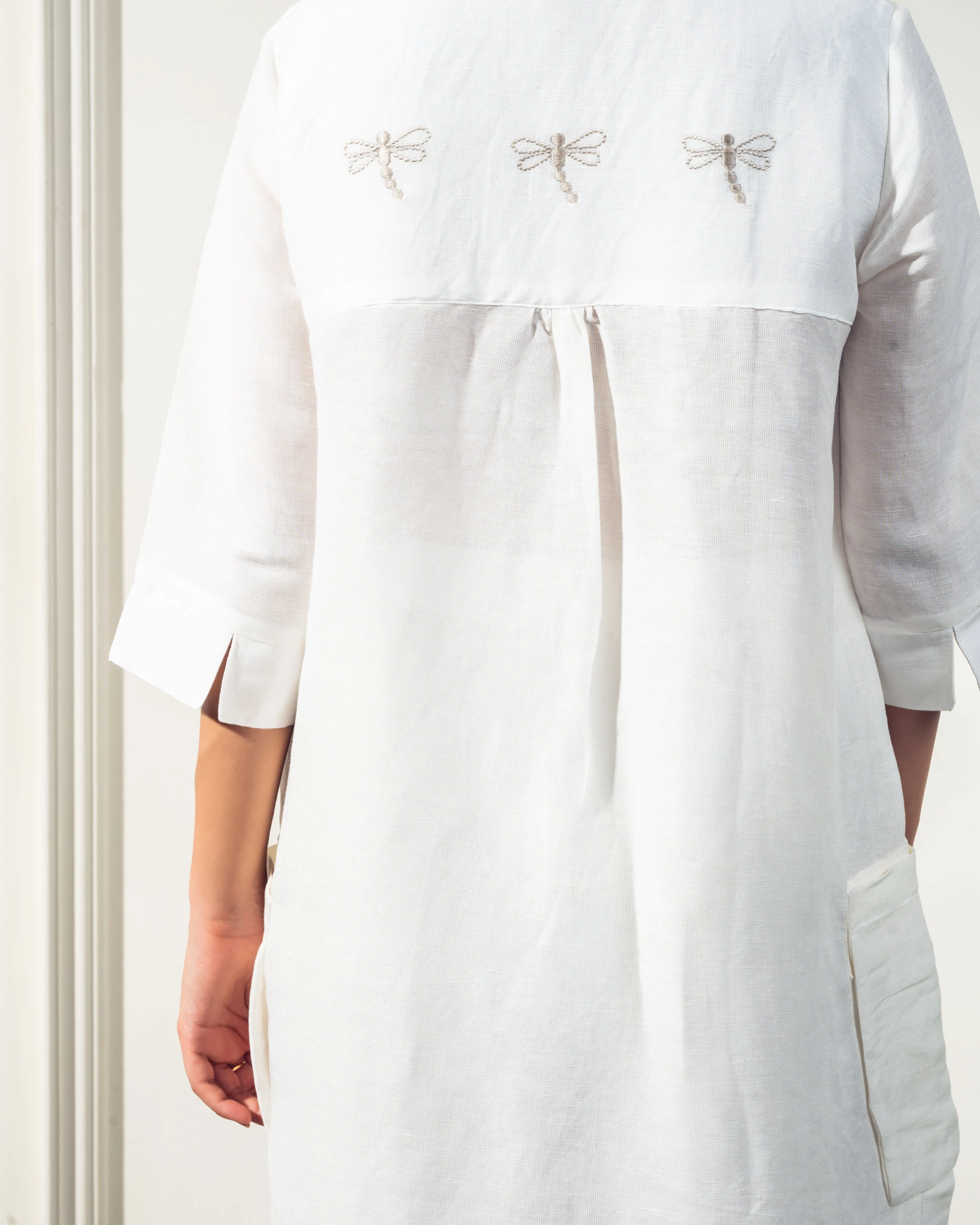 White Linen Dragonflies Co-Ord Set